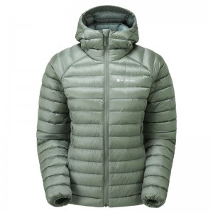 Montane Anti-Freeze Mit Kapuze Daunenjacken Damen Grau Grün | WVH232QO