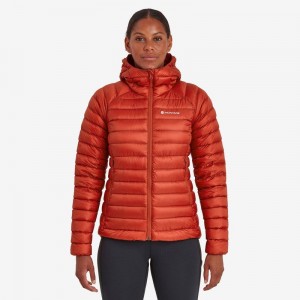 Montane Anti-Freeze Mit Kapuze Daunenjacken Damen Orange Rot | WUC825ZD