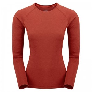 Montane Dart Long Sleeve T-shirts Damen Orange Rot | SZG1515YS