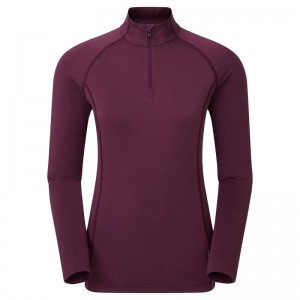 Montane Dart Thermo Zip Neck T-shirts Damen Dunkellila | SRD18VN