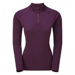 Montane Dart Zip Neck T-shirts Damen Lila | QDW7186HE