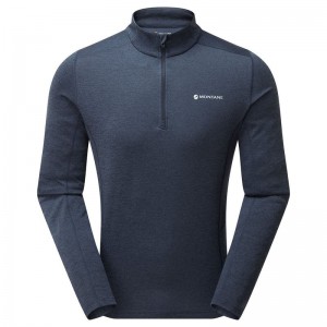 Montane Dart Zip Neck T-shirts Herren Dunkelblau | FLV3177DF