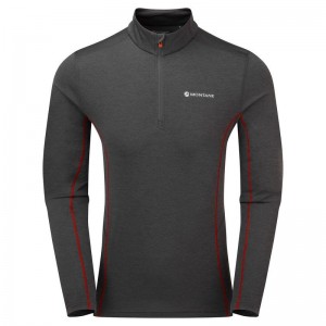 Montane Dart Zip Neck T-shirts Herren Dunkelgrau | MXA10027EP