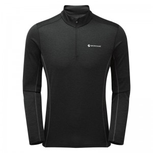 Montane Dart Zip Neck T-shirts Herren Schwarz | JUW3683AK