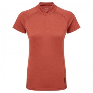 Montane Dart Zip T-shirts Damen Orange Rot | VOL6076FB