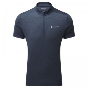 Montane Dart Zip T-shirts Herren Dunkelblau | VQF6219OE