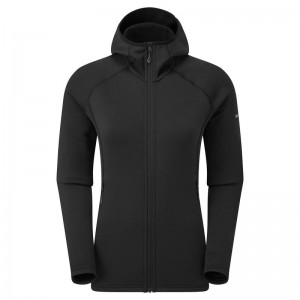 Montane Fury Mit Kapuze Fleecejacken Damen Schwarz | PSD7035ZN