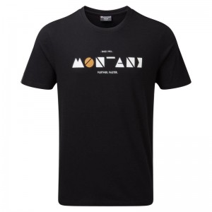 Montane Geometry T-shirts Herren Schwarz | PIW7385VD