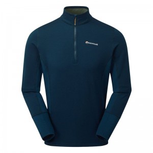 Montane Iridium Hybrid Pull-On Fleecejacken Herren Navy Blau | OUZ1412JB