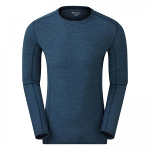 Montane Primino 140 Long Sleeve T-shirts Herren Navy Blau | OQX8793CX