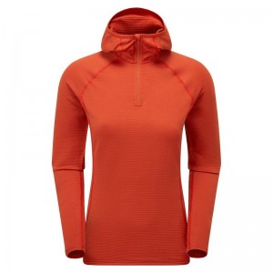 Montane Protium Lite Mit Kapuze Pull On Fleece Damen Orange Rot | HED9924QO