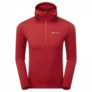 Montane Protium Lite Mit Kapuze Pull On Fleece Herren Dunkelrot | JOQ8156SZ