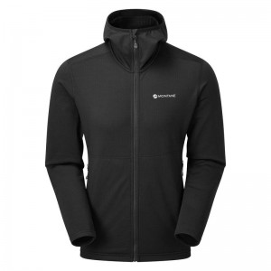 Montane Protium Mit Kapuze Fleecejacken Herren Schwarz | KJS782HT