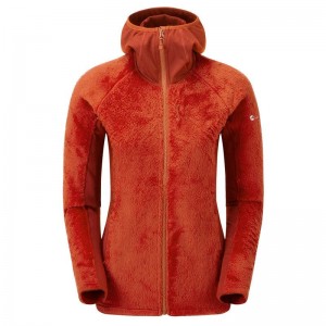 Montane Protium XPD Mit Kapuze Fleecejacken Damen Orange Rot | UEQ472QQ