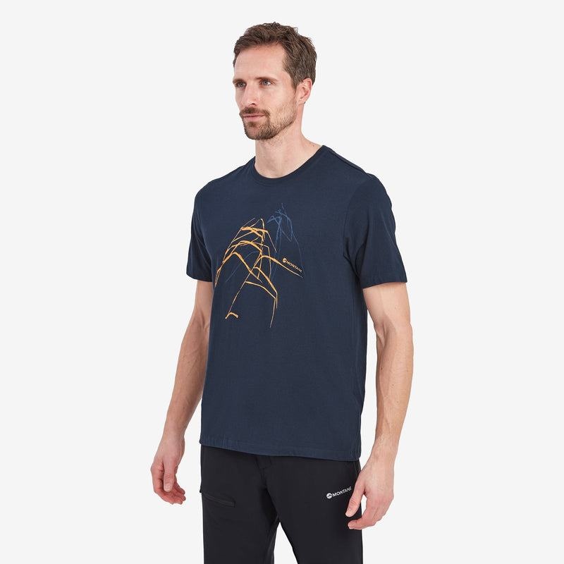 Montane Abstract Mountain T-shirts Herren Dunkelblau | TTM833MG