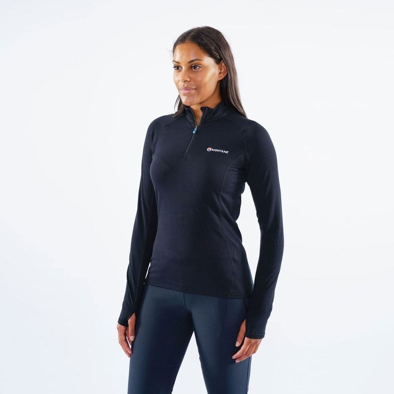 Montane Allez Micro Pull-On Fleecejacken Damen Schwarz | PTP882TY