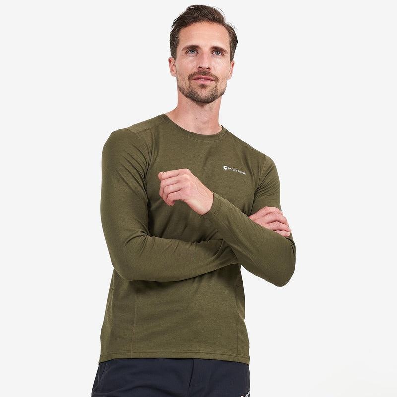 Montane Dart Long Sleeve T-shirts Herren Dunkelgrün | TSJ2541XC