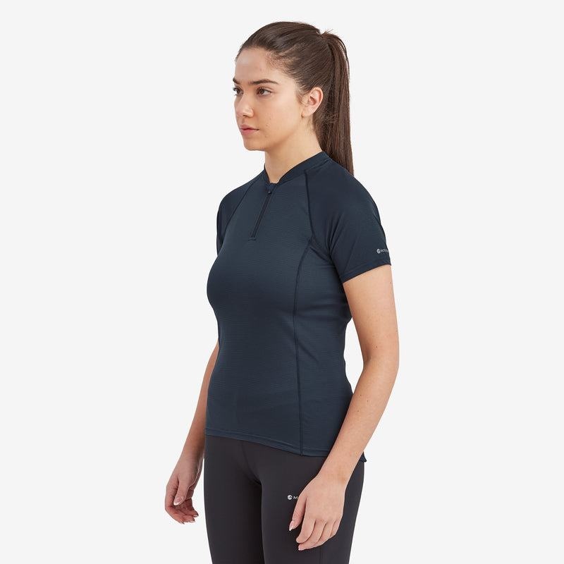 Montane Dart Nano Zip T-shirts Damen Dunkelblau | YRT1641ZT