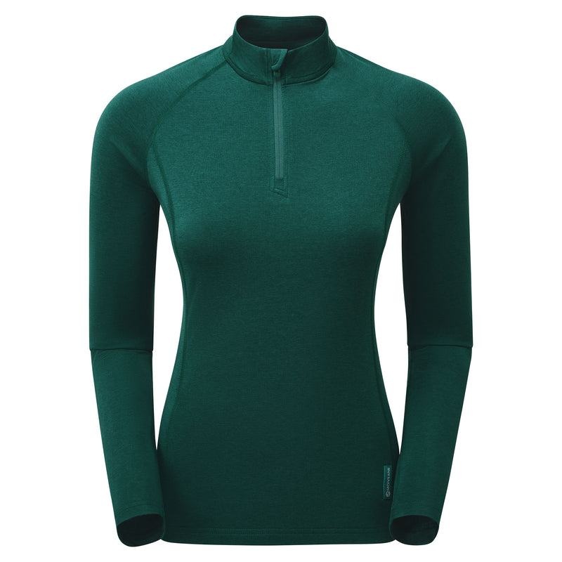 Montane Dart Thermo Zip Neck T-shirts Damen Dunkelgrün | BAP5948PQ