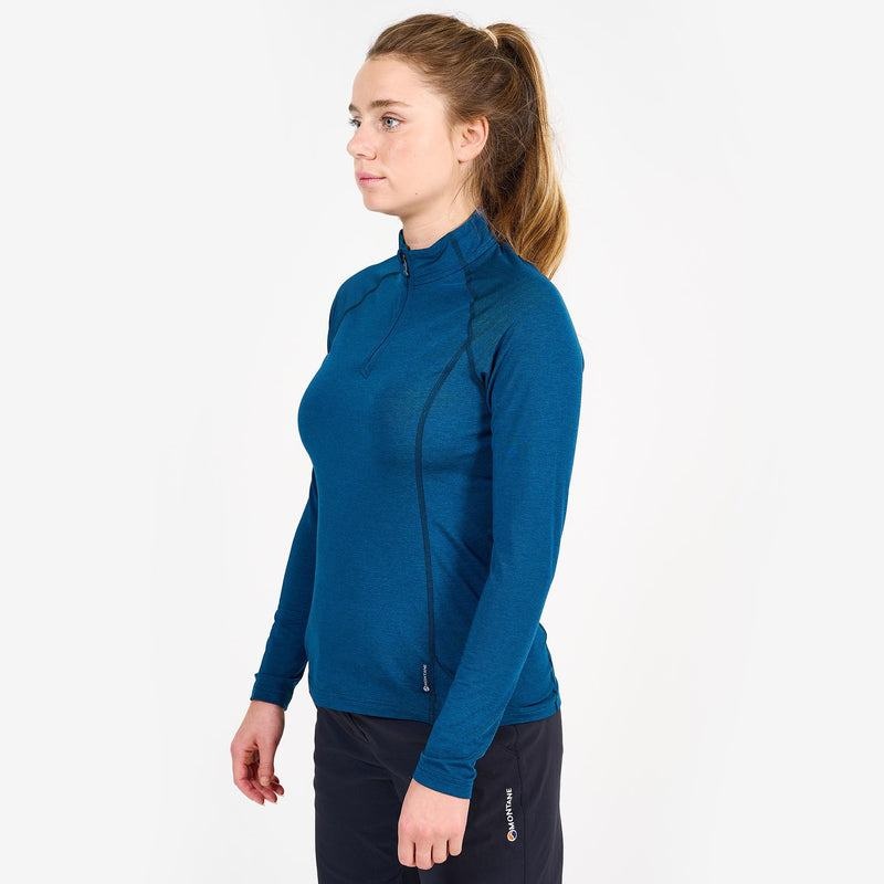 Montane Dart Thermo Zip Neck T-shirts Damen Navy Blau | JRA3421VV