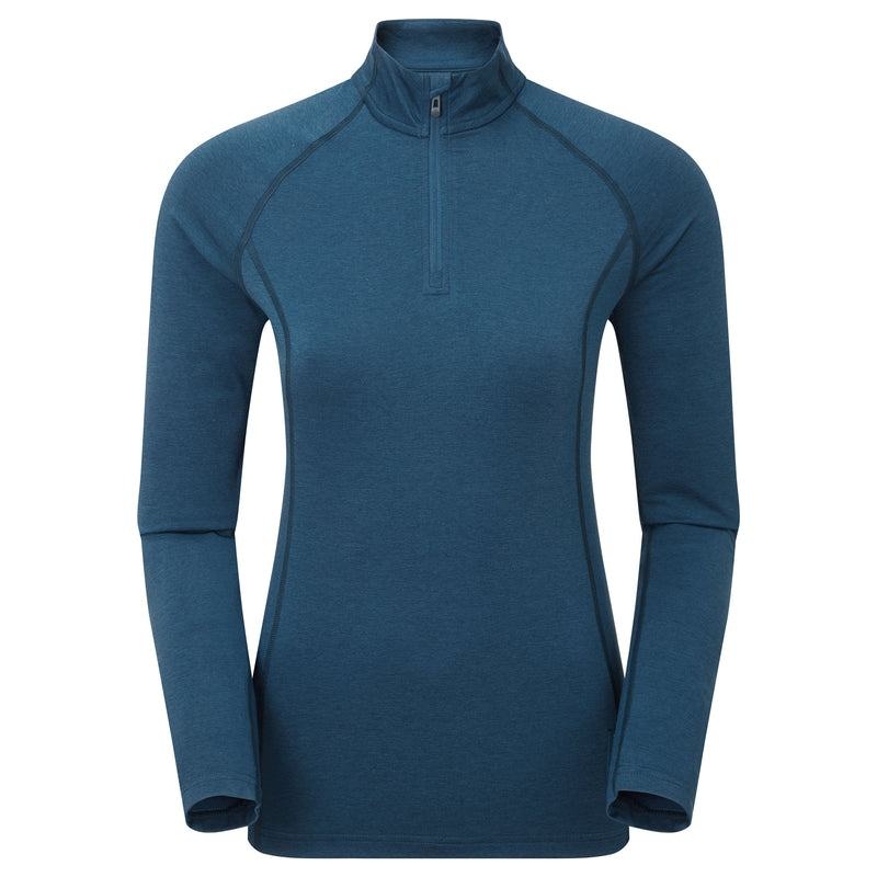 Montane Dart Thermo Zip Neck T-shirts Damen Navy Blau | JRA3421VV