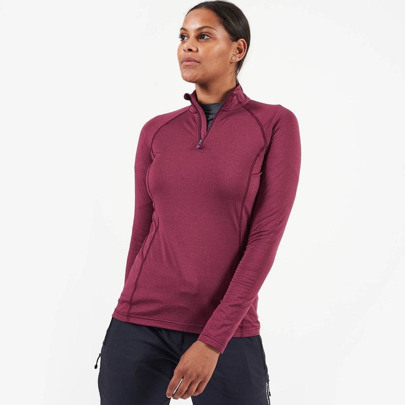 Montane Dart Thermo Zip Neck T-shirts Damen Dunkellila | SRD18VN