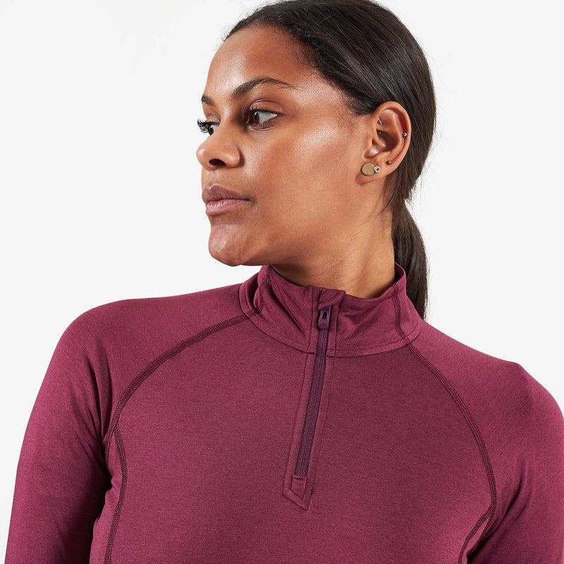 Montane Dart Thermo Zip Neck T-shirts Damen Dunkellila | SRD18VN