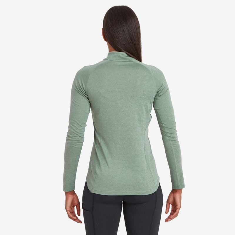 Montane Dart Zip Neck T-shirts Damen Grau Grün | KYE2457LR