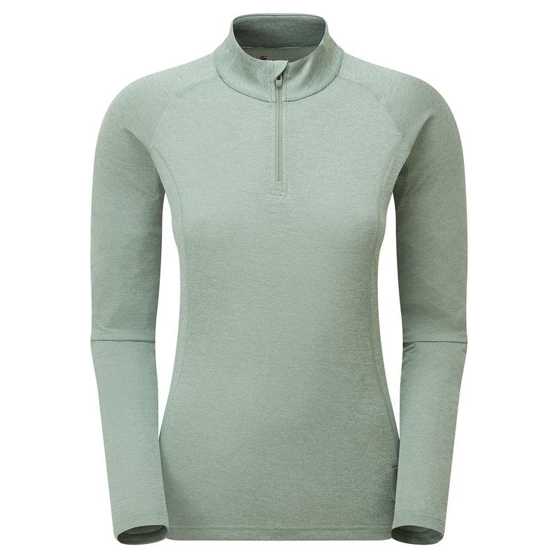 Montane Dart Zip Neck T-shirts Damen Grau Grün | KYE2457LR