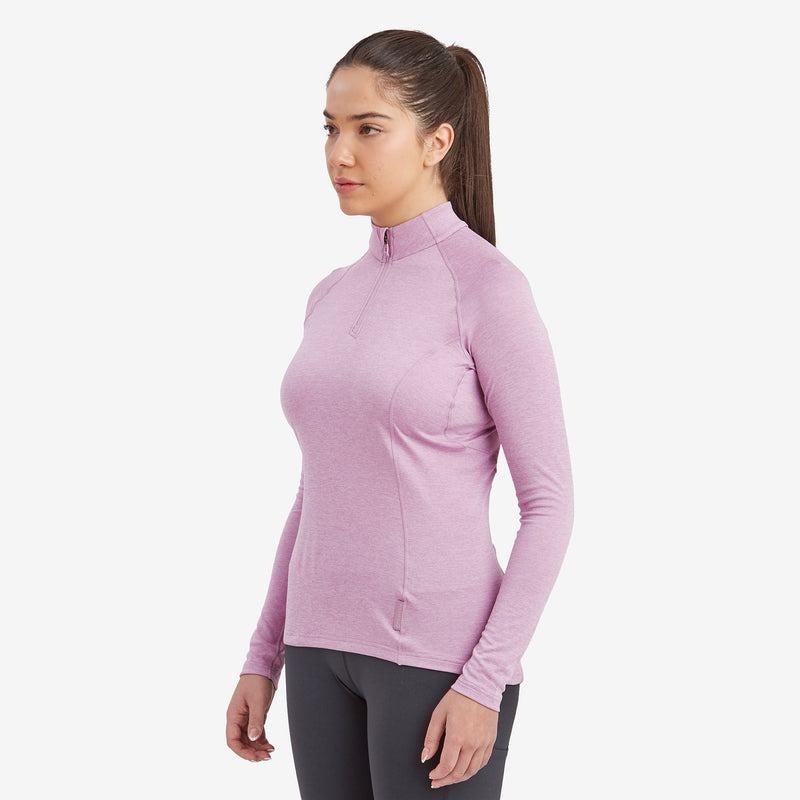 Montane Dart Zip Neck T-shirts Damen Grau Lila | ALW7946HD