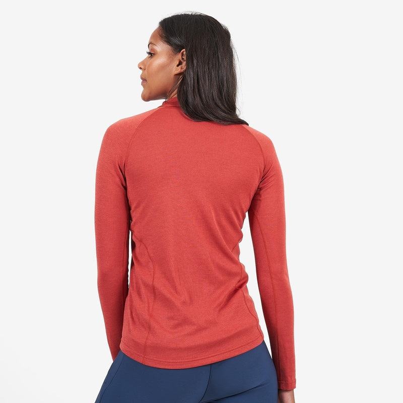 Montane Dart Zip Neck T-shirts Damen Orange Rot | EEN5476CJ