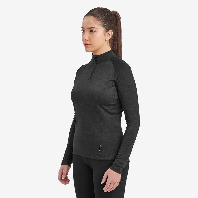 Montane Dart Zip Neck T-shirts Damen Schwarz | QQH6526SK