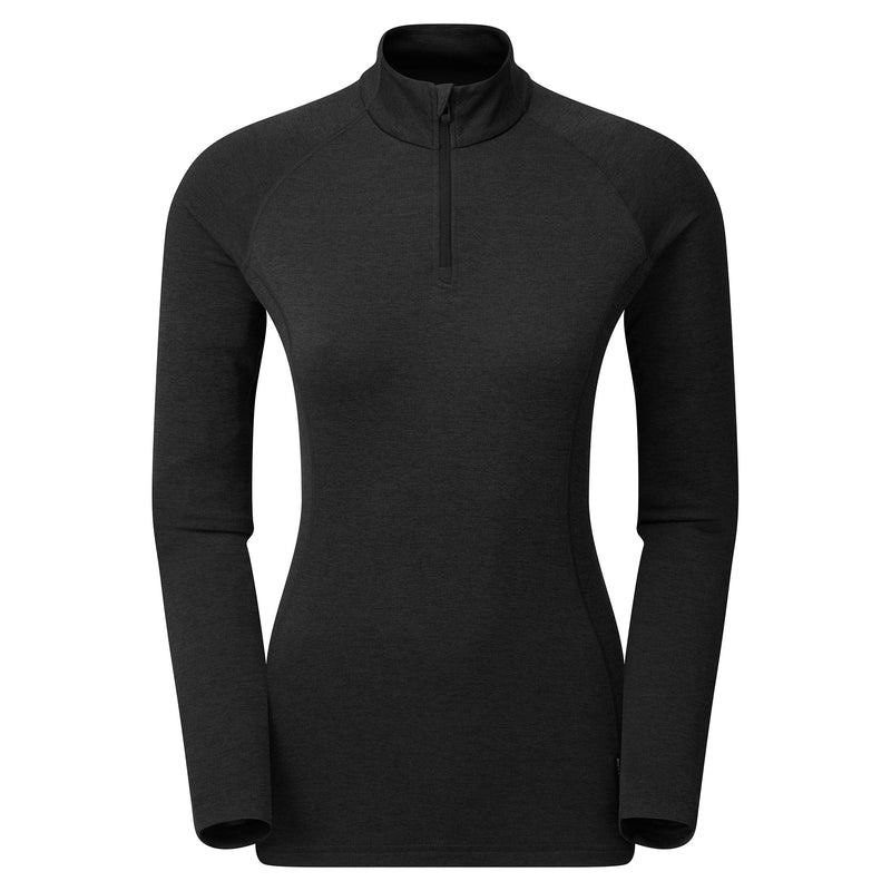 Montane Dart Zip Neck T-shirts Damen Schwarz | QQH6526SK