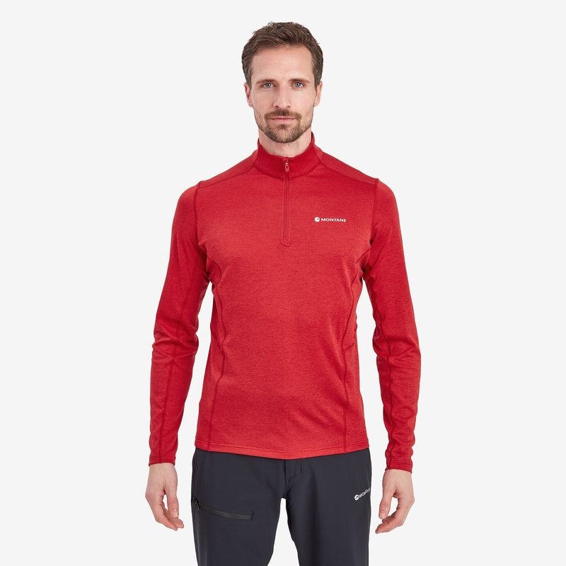 Montane Dart Zip Neck T-shirts Herren Dunkelrot | ZTB5673IT