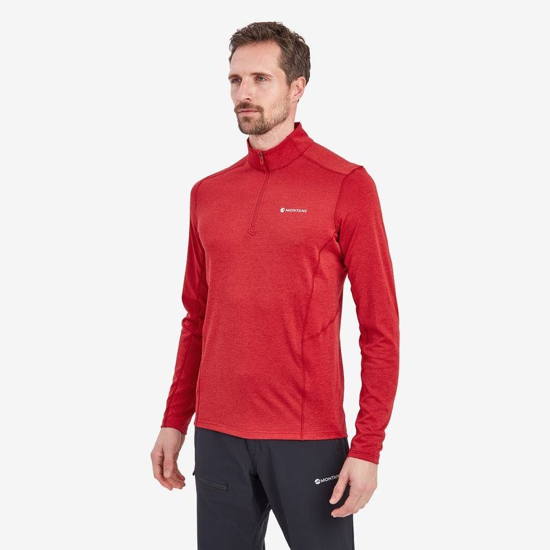 Montane Dart Zip Neck T-shirts Herren Dunkelrot | ZTB5673IT