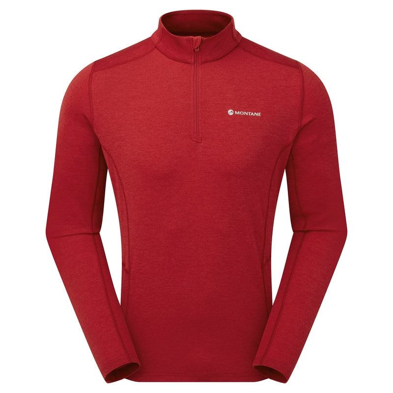 Montane Dart Zip Neck T-shirts Herren Dunkelrot | ZTB5673IT