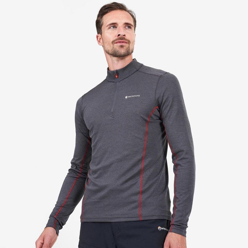 Montane Dart Zip Neck T-shirts Herren Dunkelgrau | MXA10027EP