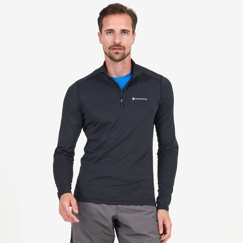 Montane Dart Zip Neck T-shirts Herren Schwarz | JUW3683AK