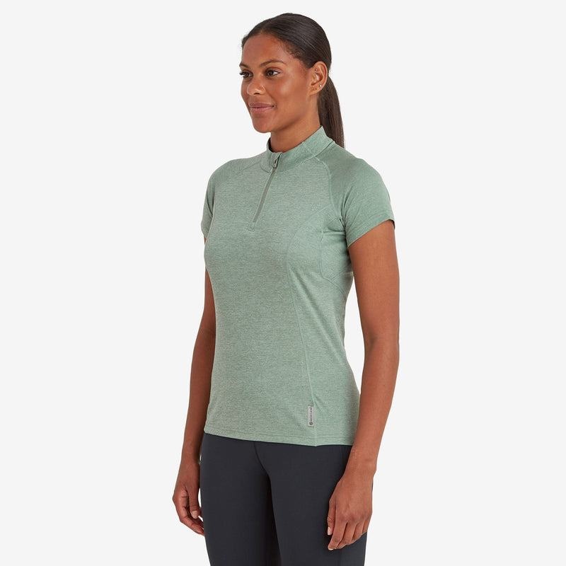 Montane Dart Zip T-shirts Damen Grau Grün | TLL1265MO