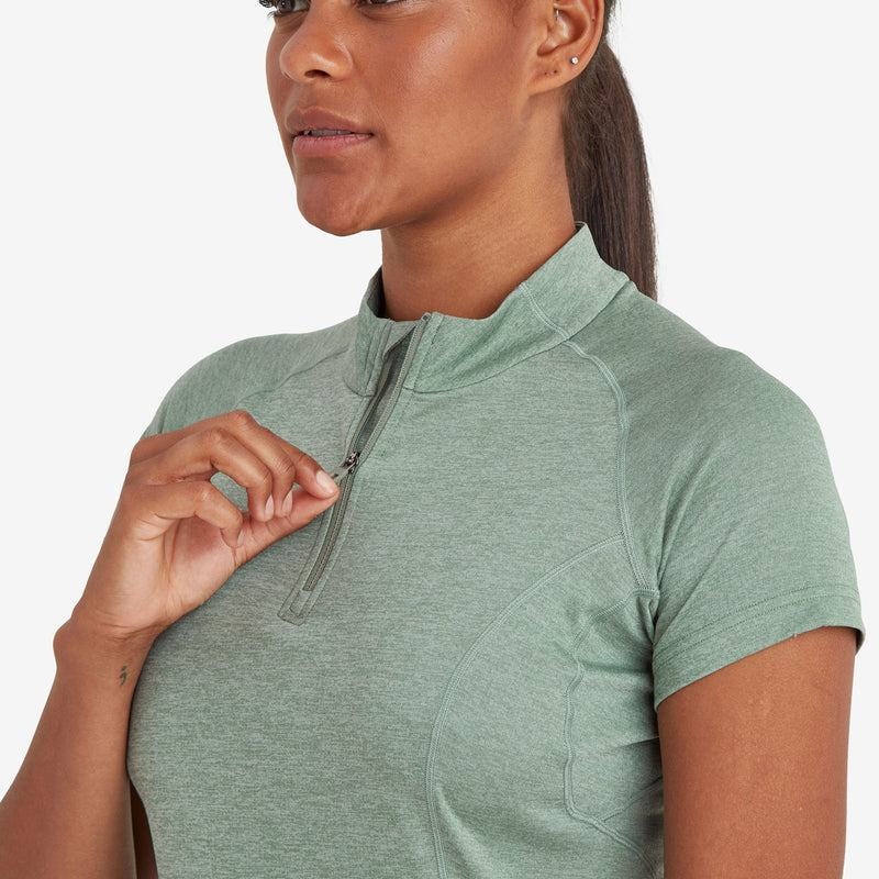 Montane Dart Zip T-shirts Damen Grau Grün | TLL1265MO