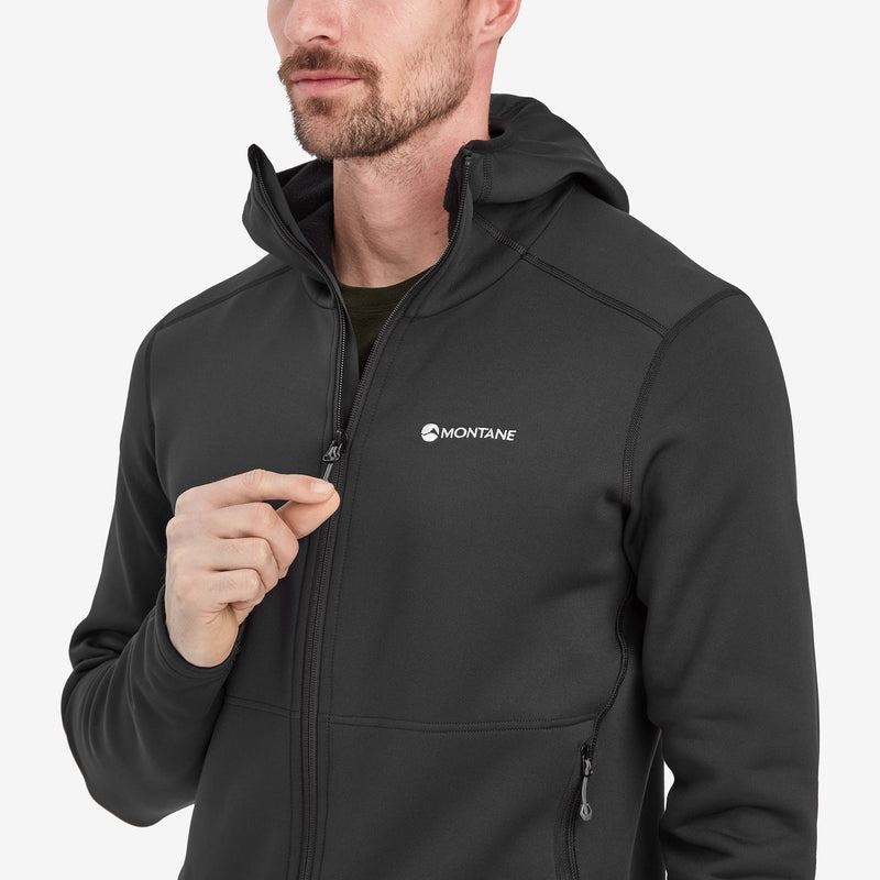 Montane Fury Mit Kapuze Fleecejacken Herren Schwarz | HEY99SB