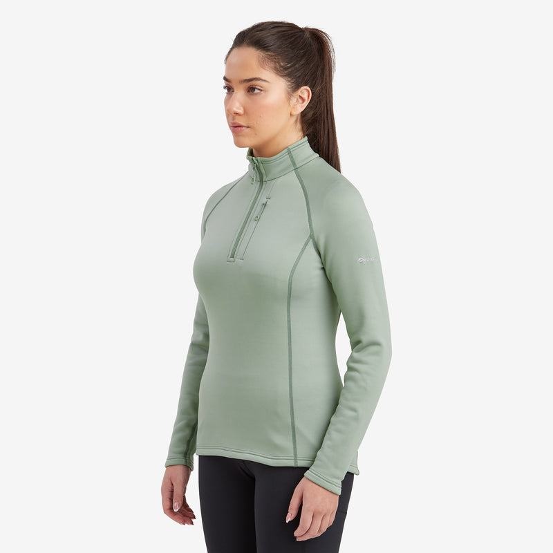 Montane Fury Zip Pull-On Fleece Damen Grau Grün | BUZ3847YN