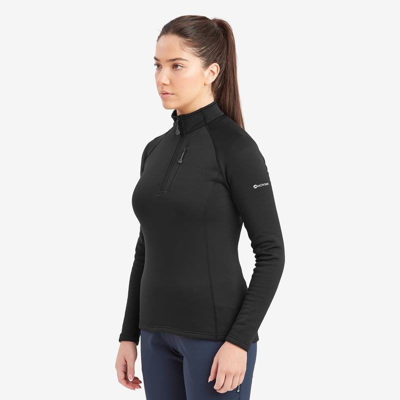 Montane Fury Zip Pull-On Fleece Damen Schwarz | JPZ2481YT