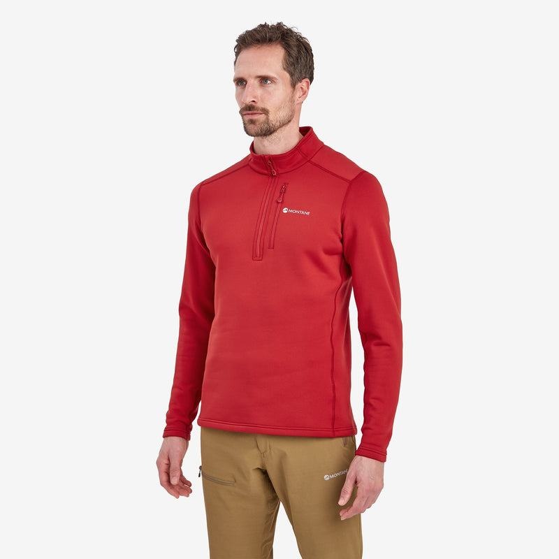 Montane Fury Zip Pull-On Fleece Herren Dunkelrot | BVB4180RJ