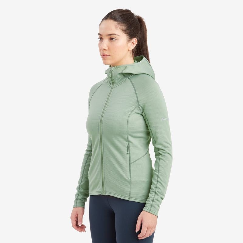 Montane Protium Mit Kapuze Fleecejacken Damen Grau Grün | RSJ345BF