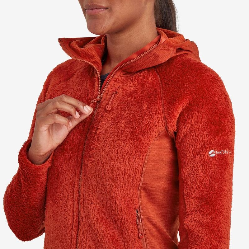 Montane Protium XPD Mit Kapuze Fleecejacken Damen Orange Rot | UEQ472QQ