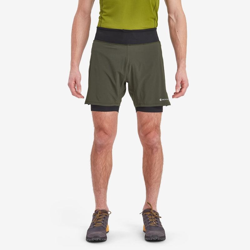 Montane Slipstream Twin Skin Lauf Kurze Hose Herren Dunkelgrün | KWV4154JK