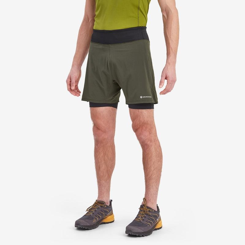 Montane Slipstream Twin Skin Lauf Kurze Hose Herren Dunkelgrün | KWV4154JK